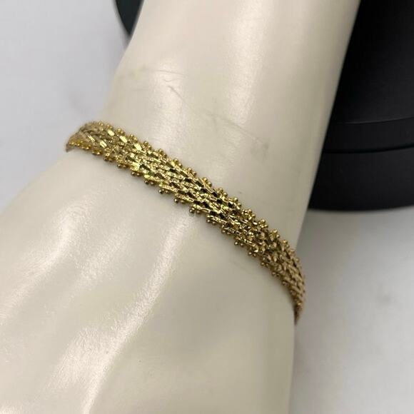 Italy Vermeil Sterling Silver .925 Gold Plated Signed Italy Bracelet - Picture 3 of 12